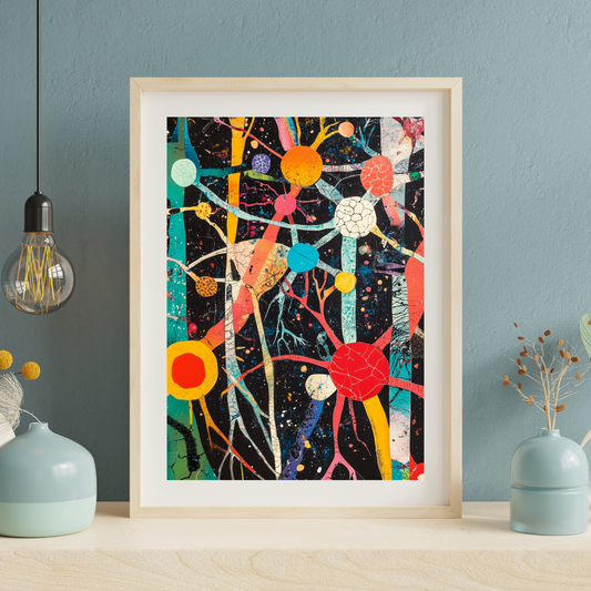 Neurons 2 by Avery Crane - Unframed Art Print - Biology Chemistry Genetics Abstract Art