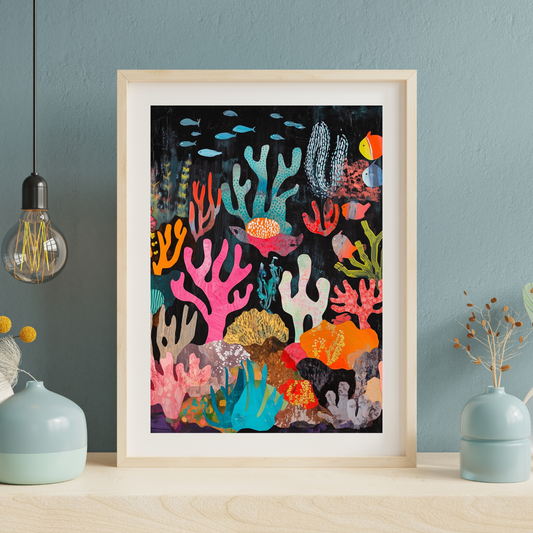 Coral by Avery Crane - Unframed Art Print - Marine Biology Science Abstract Art