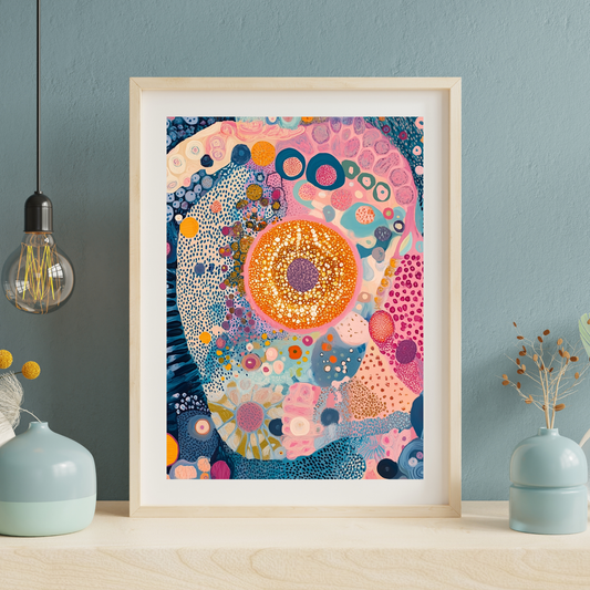 Animal Cell by Avery Crane - Unframed Art Print - Biology Chemistry Genetics Abstract Art